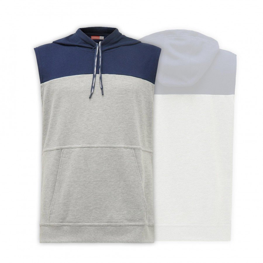 Blue | White Tech Stretch Sleeveless Hoodie for Me...